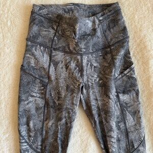 Lululemon Gray Printed High-Rise Leggings